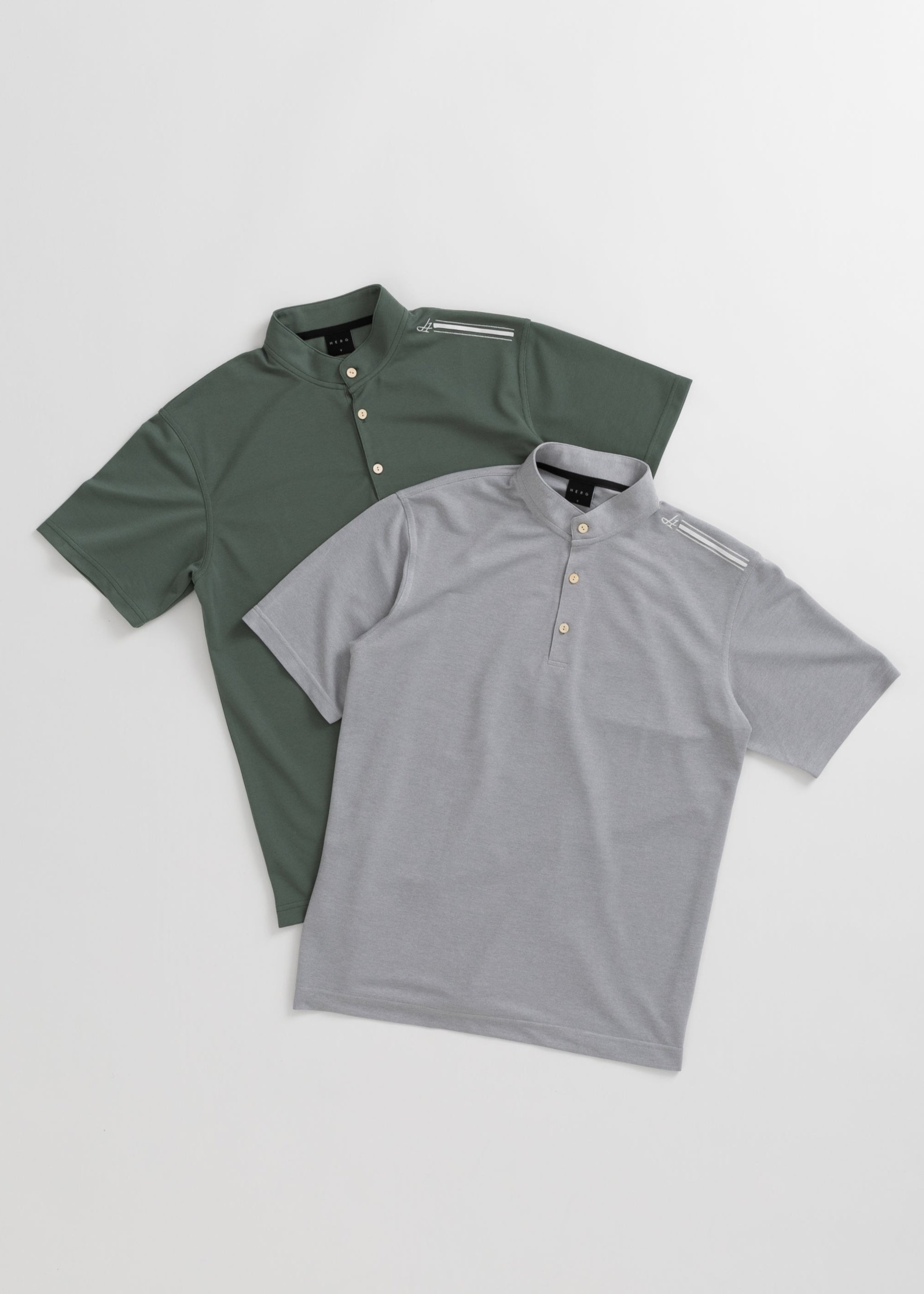 【2025 NEW】STAND COLLOR ＆THREE-LINE H EMBROIDERY POLO