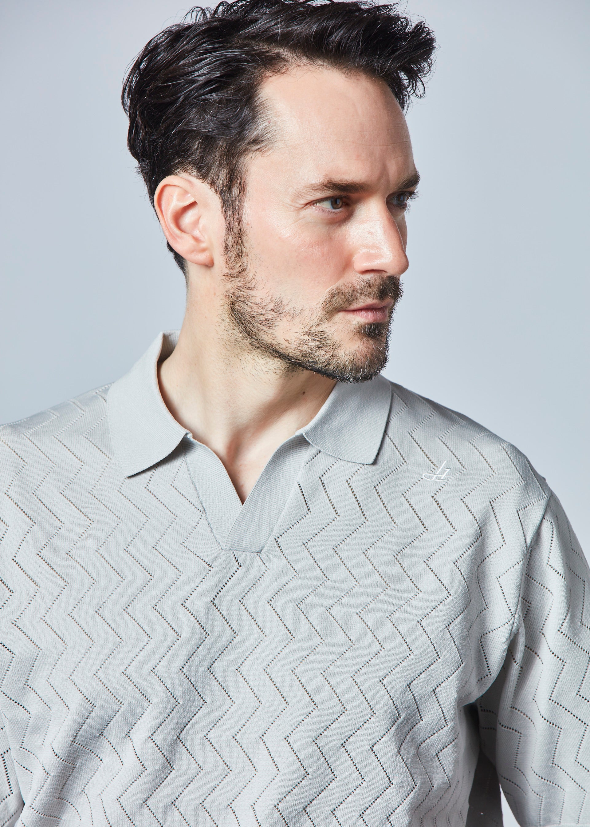 【NEW】スキッパーメッシュニットポロ