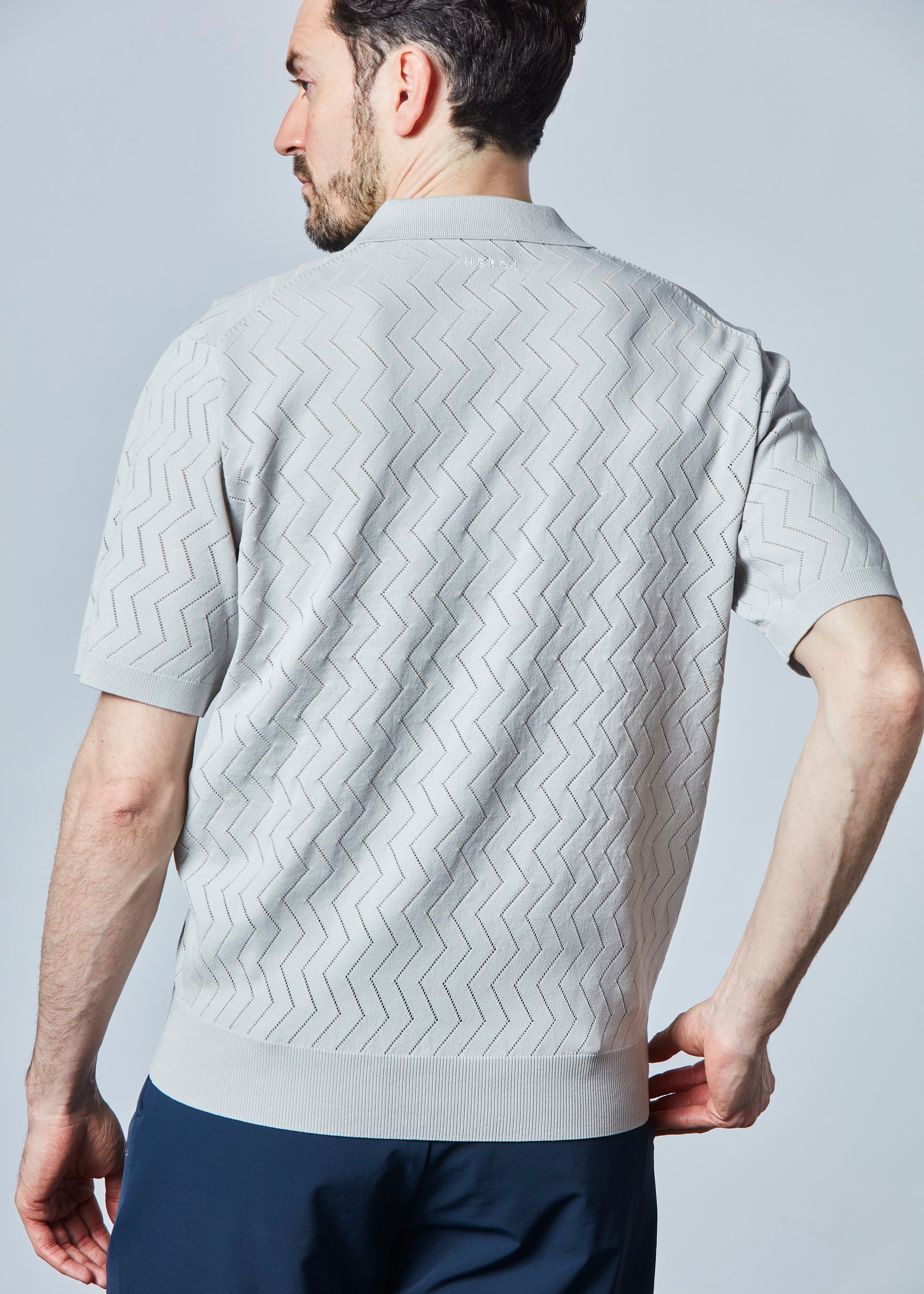 【NEW】スキッパーメッシュニットポロ