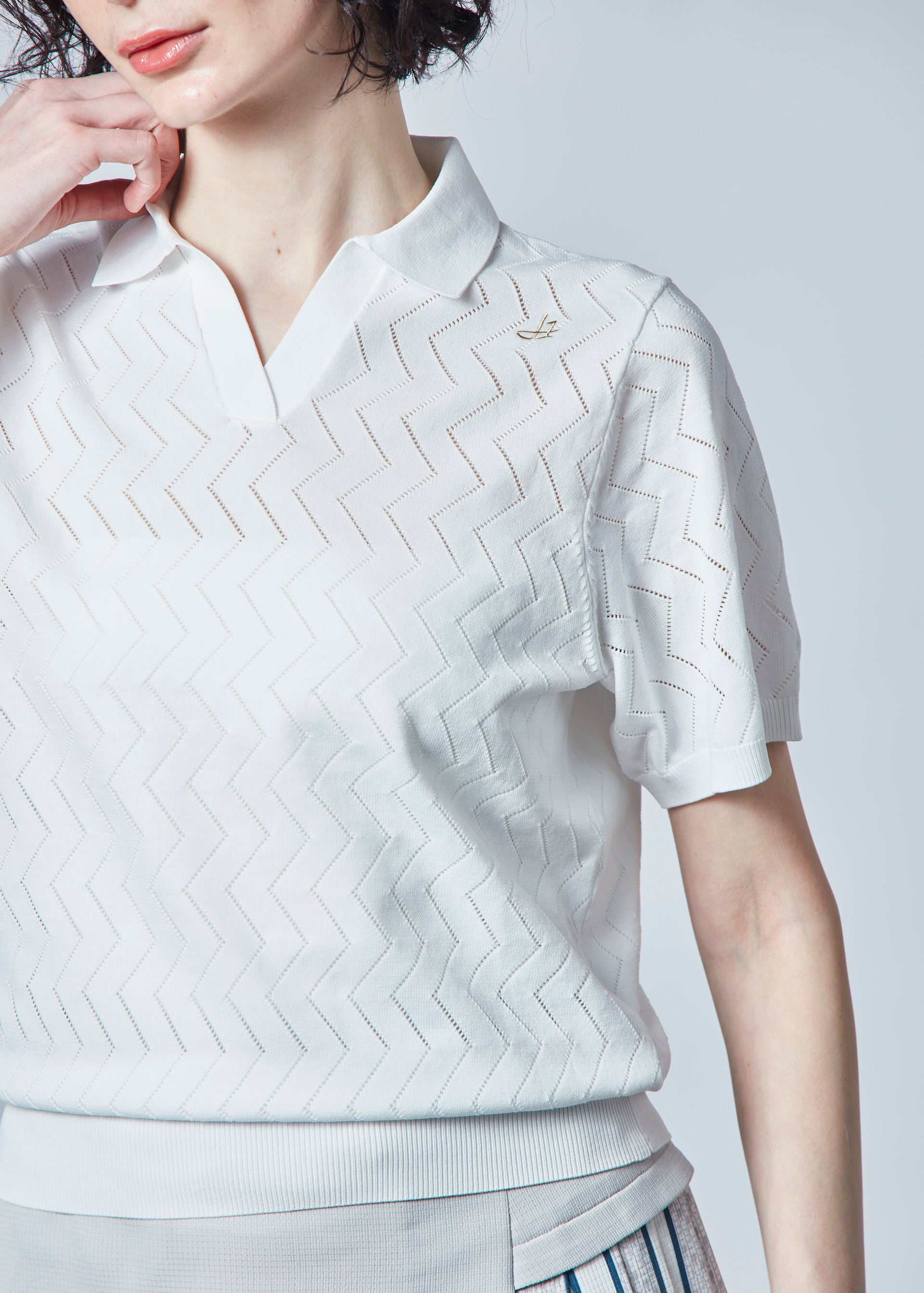 【NEW】スキッパーメッシュニットポロ