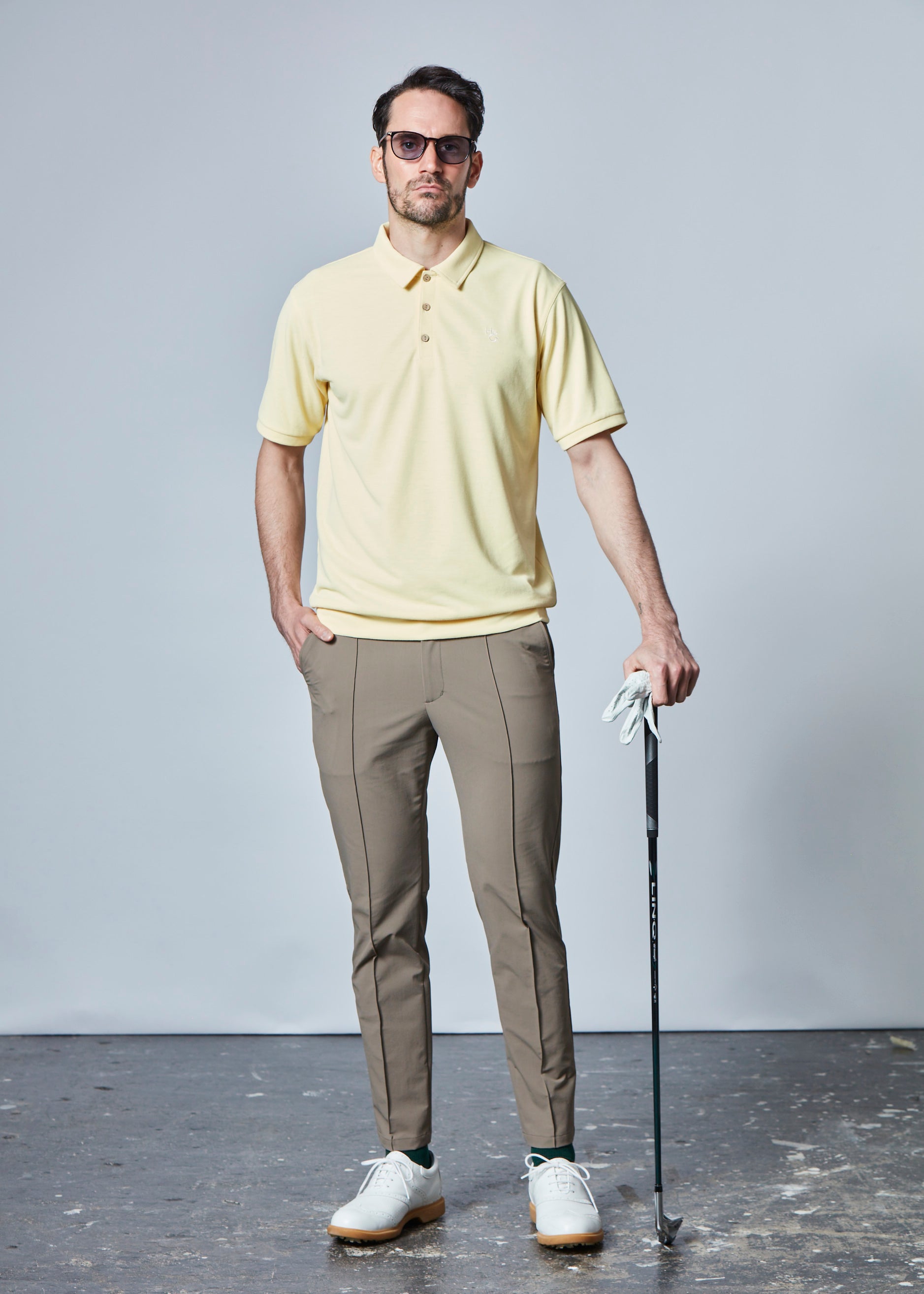 【NEW】ピンタックナイロンストレッチパンツ