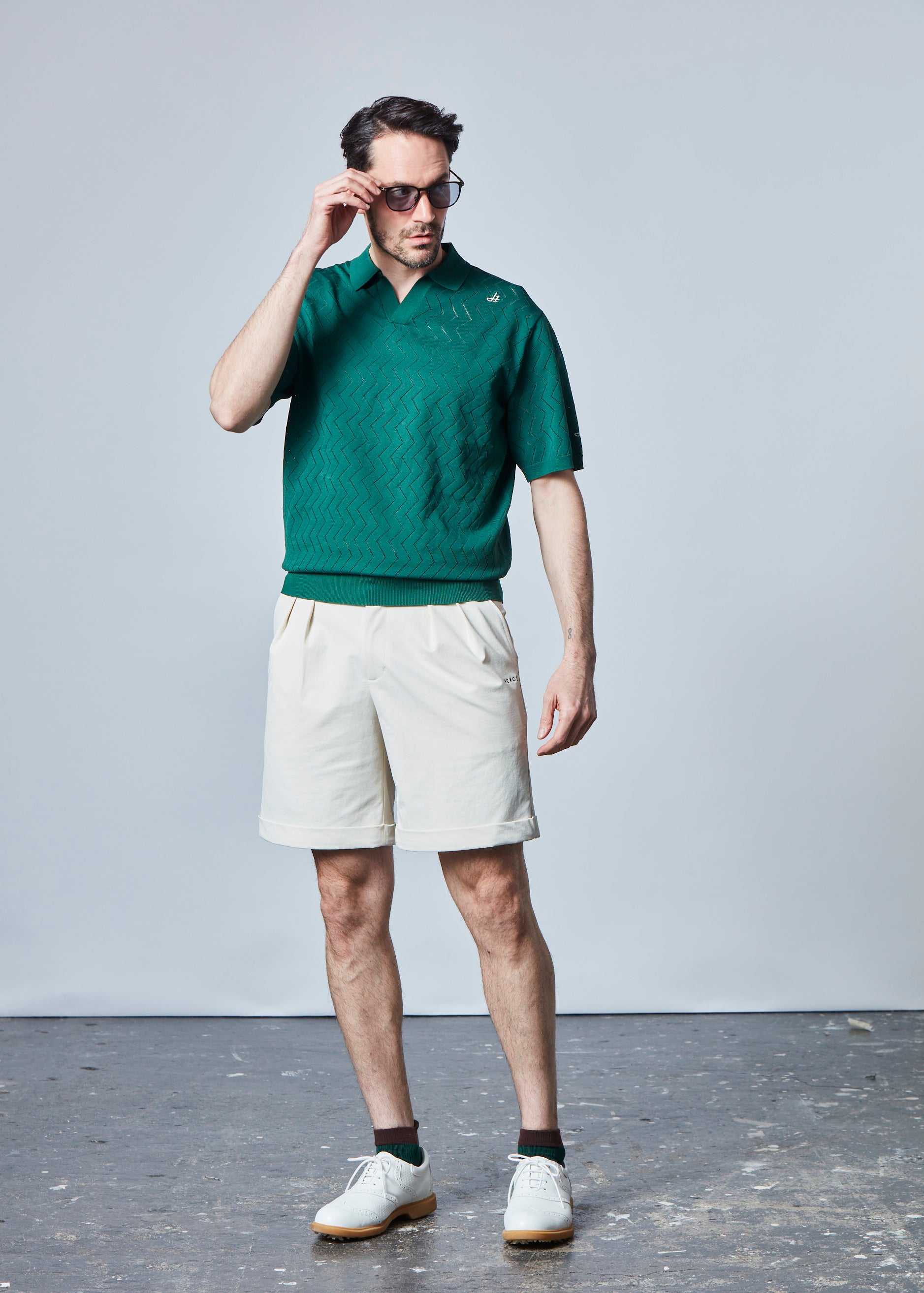 【NEW】スキッパーメッシュニットポロ