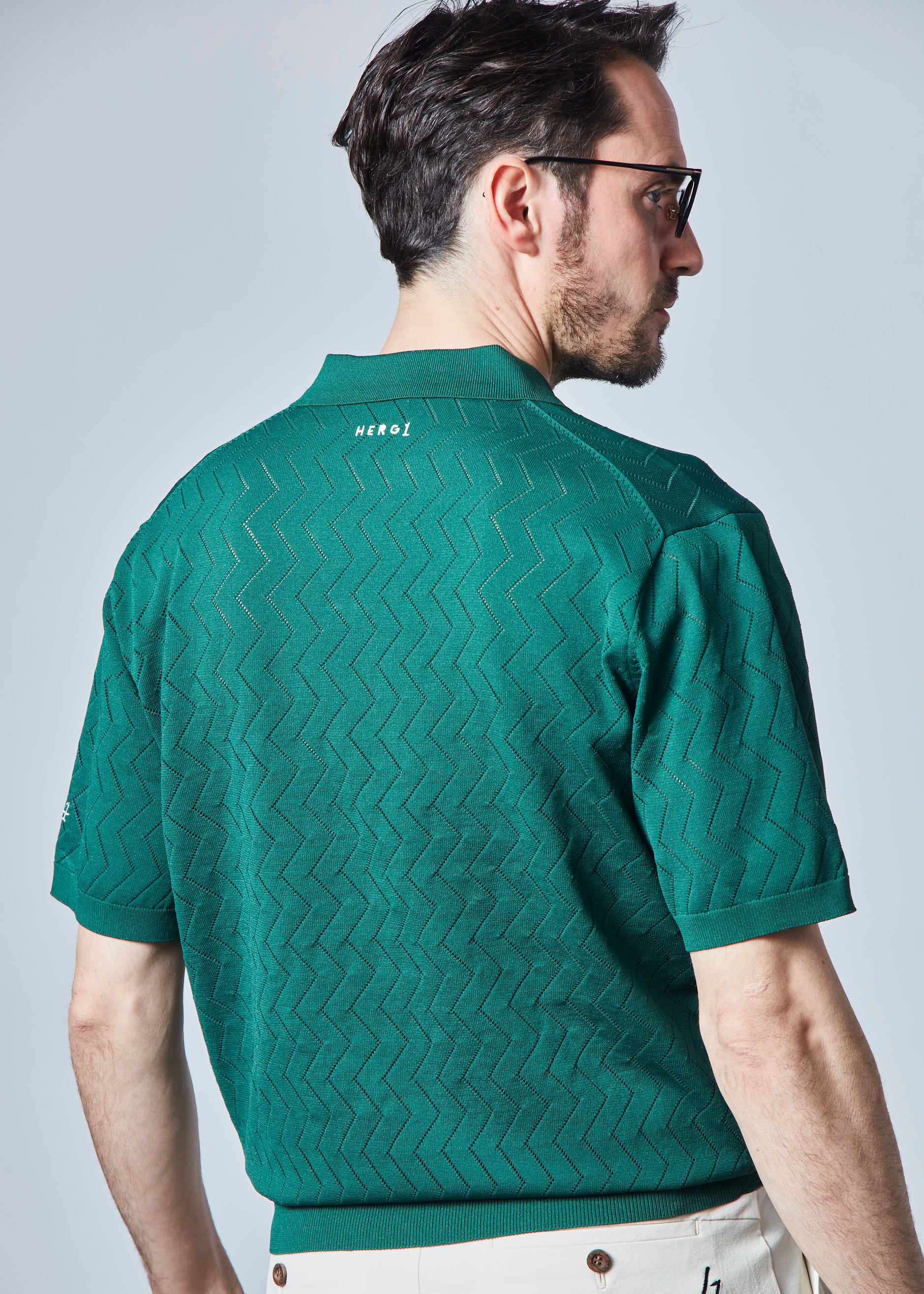 【NEW】スキッパーメッシュニットポロ