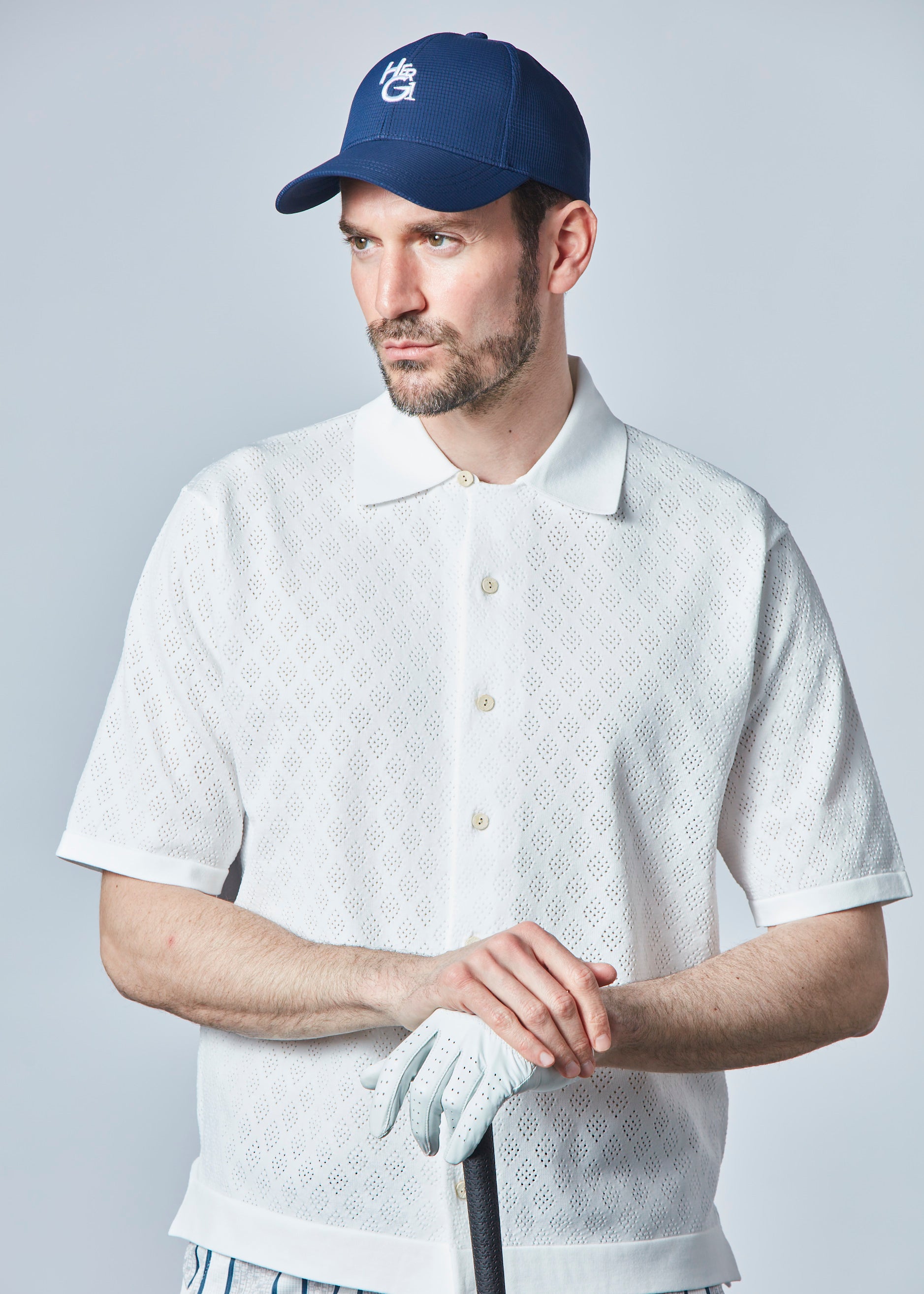 【NEW】オープンカラードライニットシャツ・メンズ