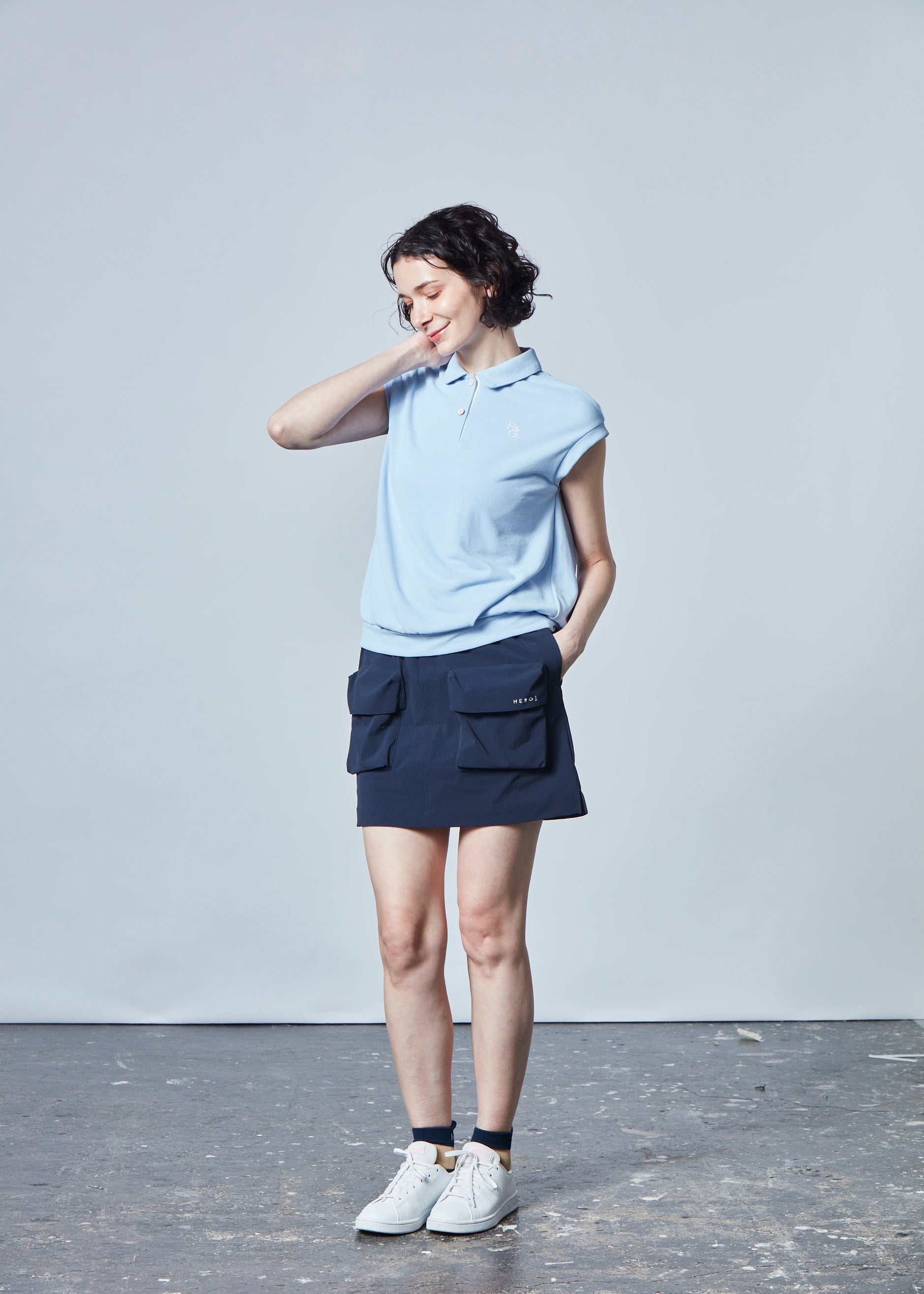 【NEW】フレンチスリーブコットンライクポロ