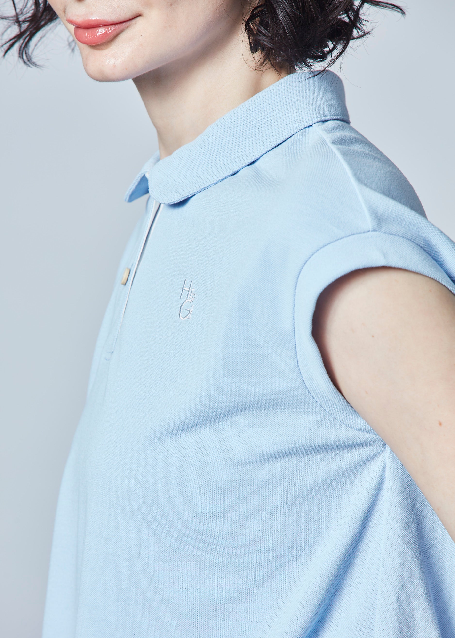 【NEW】フレンチスリーブコットンライクポロ