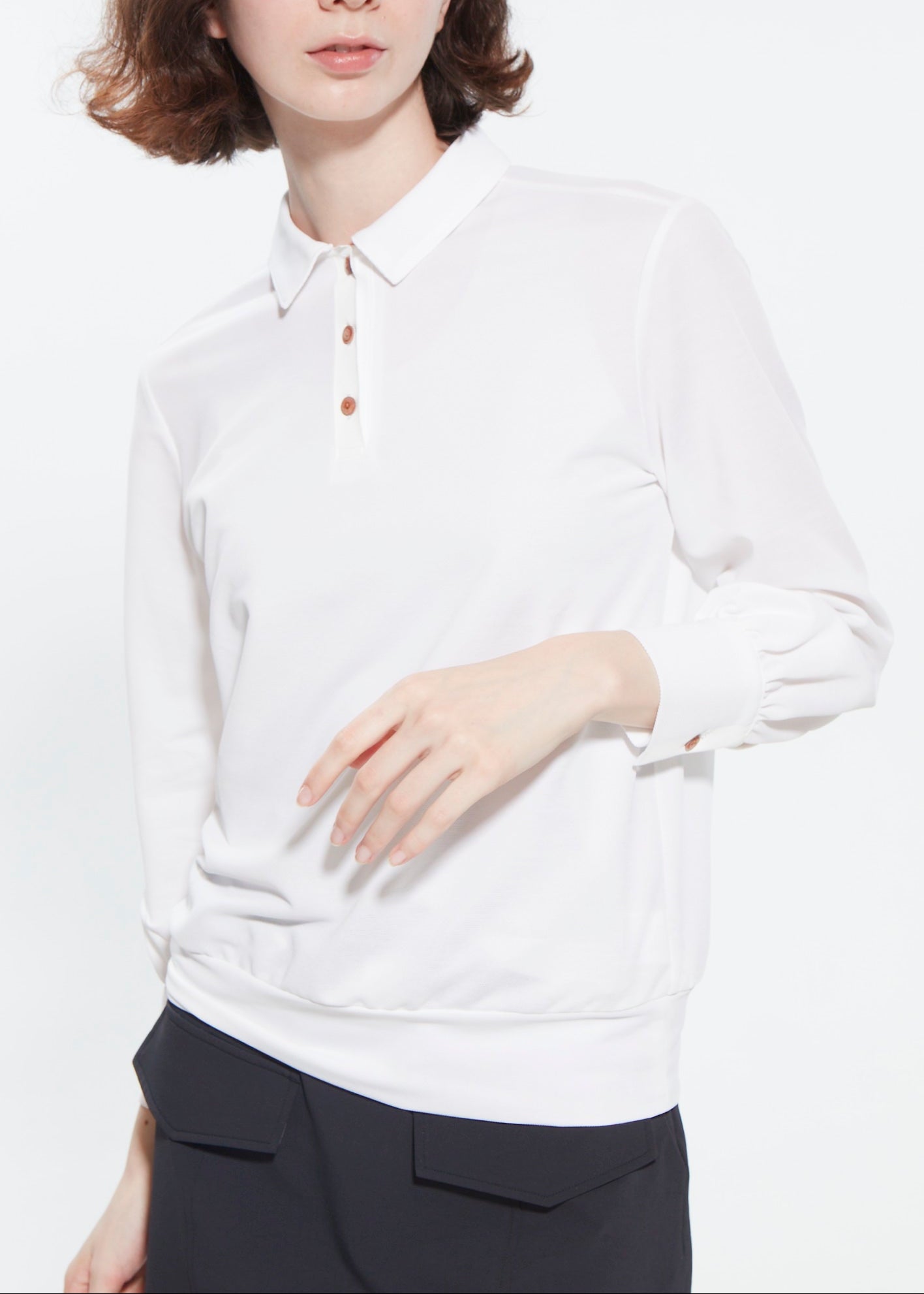 WOMENS  LONG SLEEVE PIQUET POLO SHIRT