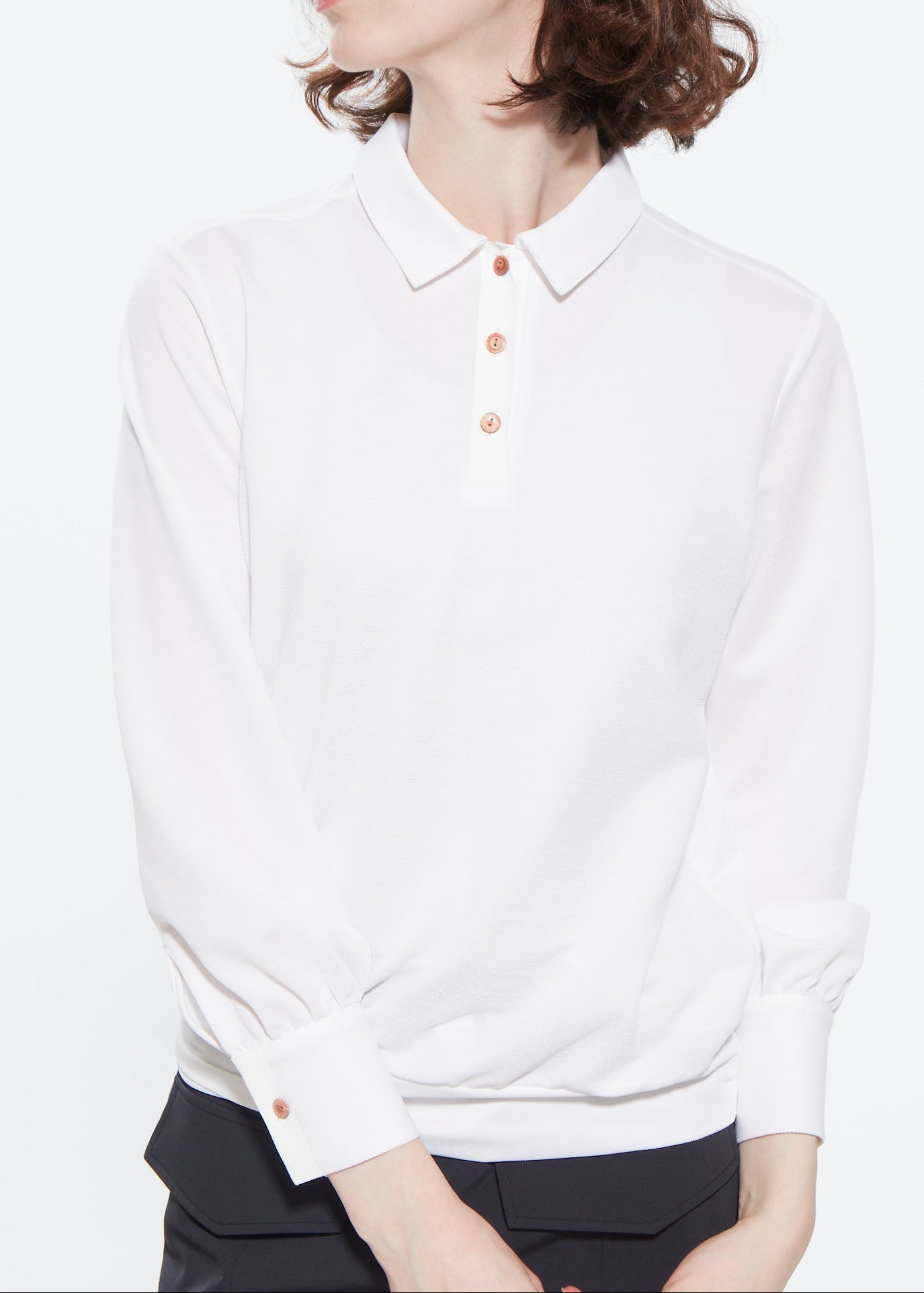 WOMENS  LONG SLEEVE PIQUET POLO SHIRT