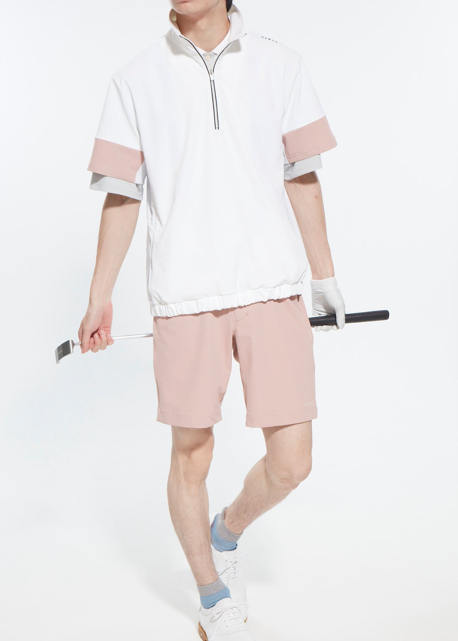 MENS UV CUT＆QUICK DRY HALFZIP SHORT SLEEVE