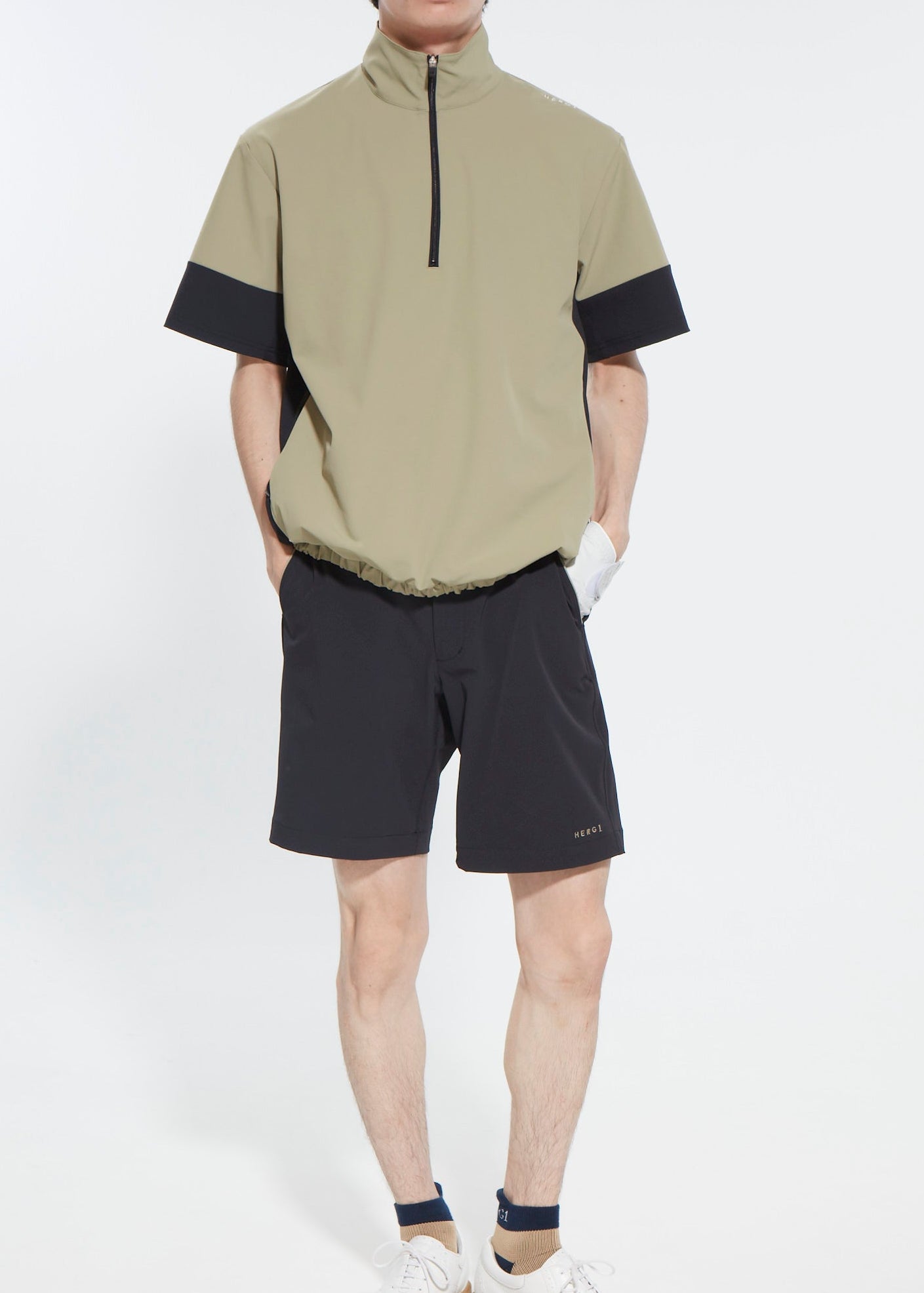 MENS UV CUT＆QUICK DRY HALFZIP SHORT SLEEVE