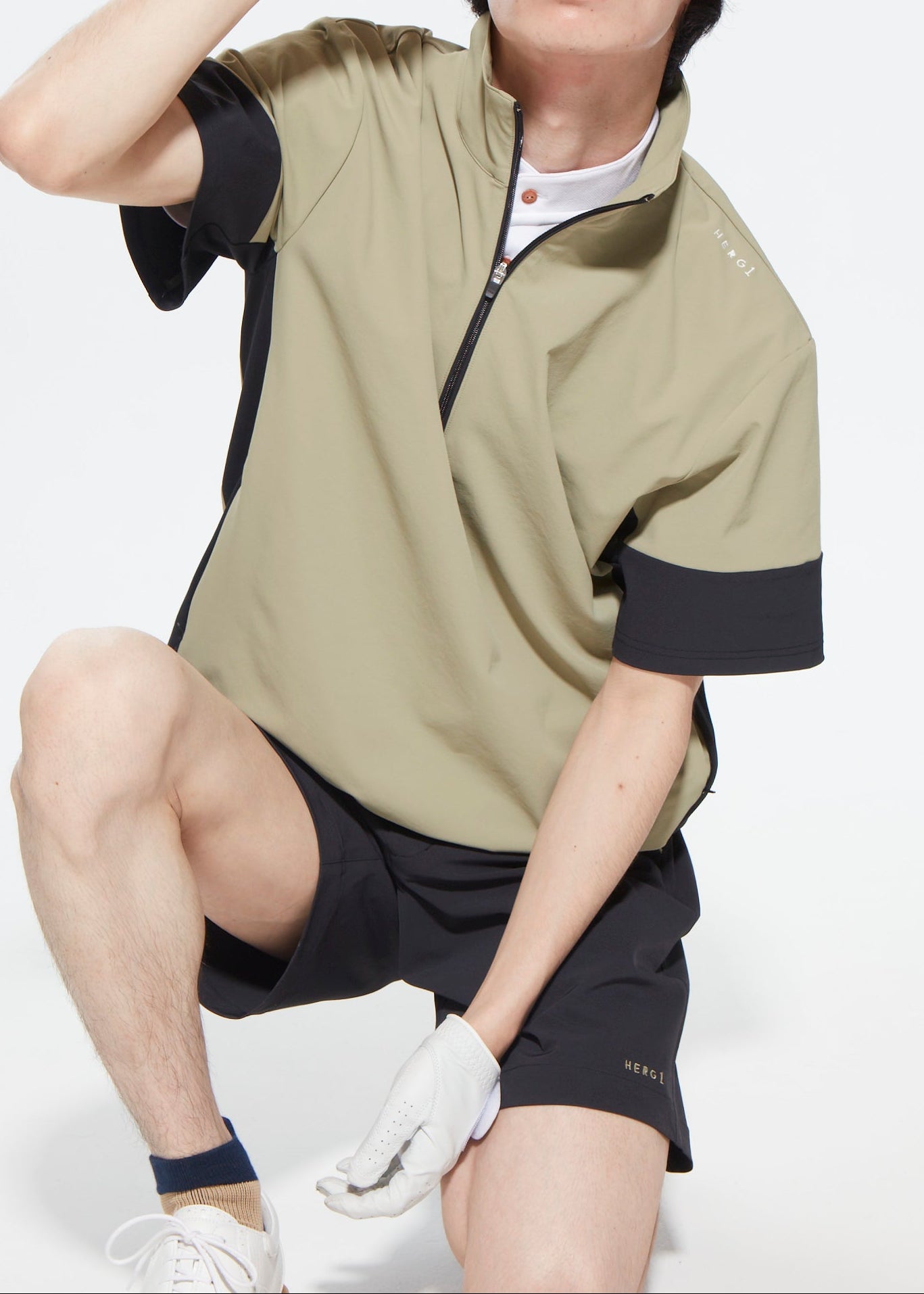 MENS UV CUT＆QUICK DRY HALFZIP SHORT SLEEVE