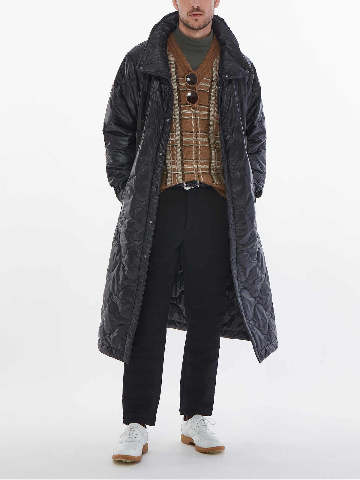 キルティングシェルベンチコート・メンズ