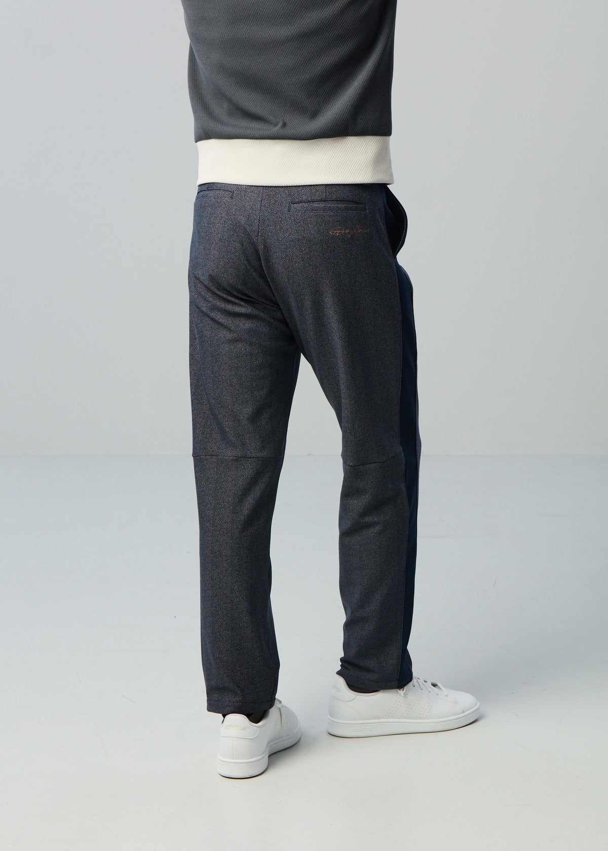 【NEW】裏起毛ヘリンボーンバイカラーパンツ
