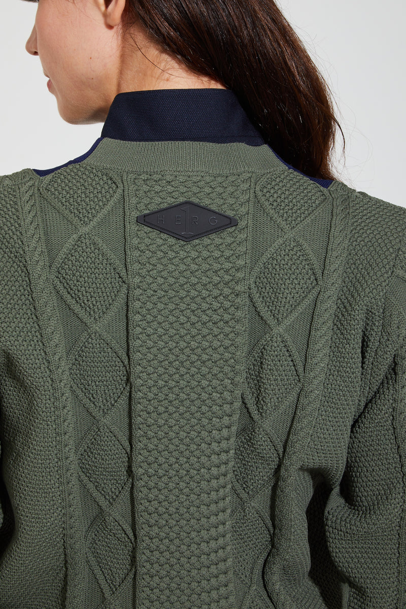 【2024 NEW】WOMENS CABLE MIX  CRUE NECK KNIT