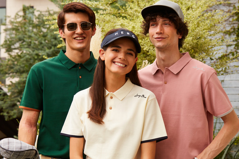 【ユニセックスWS,Sサイズのみ】Intersha Knit Polo/ インターシャ ニットポロ　レディース