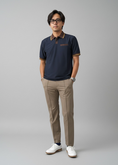 ピンタックナイロンストレッチパンツ 着用イメージ（身長 174cm / 着用サイズ 4）